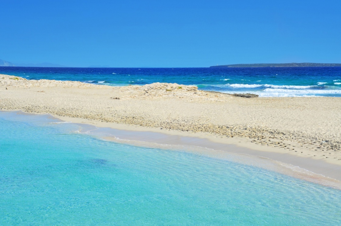 view of Ses Illetes Beach in Formentera, Balearic Islands, Spain